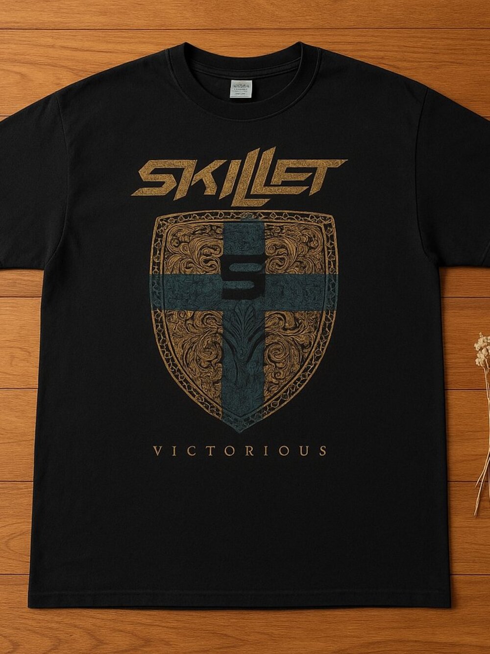 Skillet Victorious Graphic Tee | Black Christian Rock Band T-Shirt